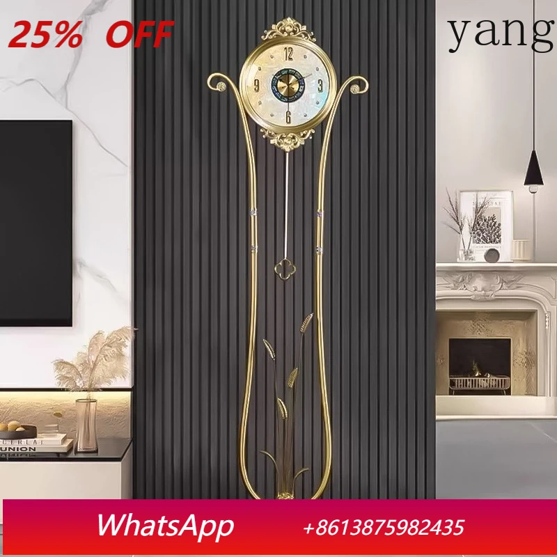 

LTT modern light luxury pure copper floor clock living room home vertical pendulum clock