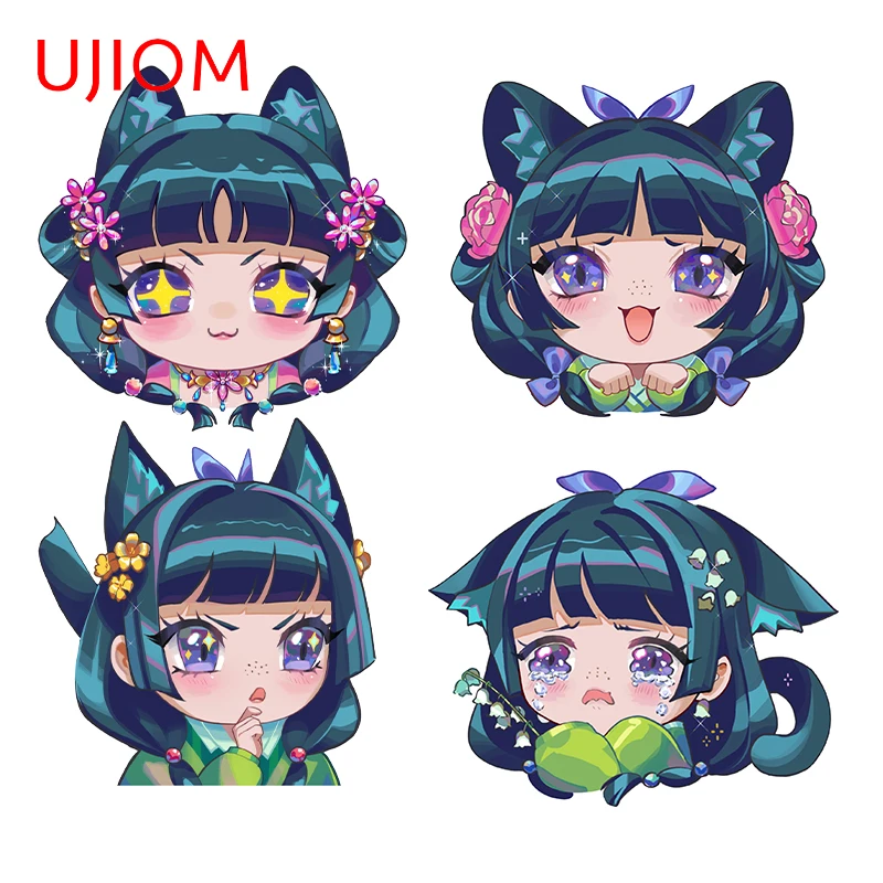 

UJIOM Maomao Chibi Cartoon Girl Head Wall Stickers Interesting Laptop Veneer Sofa Wall Decals Suitable For Smooth Surfaces