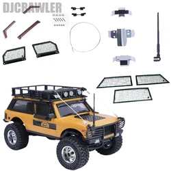 Dj 1/24 malha de janela de metal, proteção solar e chuva, antena, chassi, armadura para fcx24m range rover, kit de carro modificado, acessórios de atualização