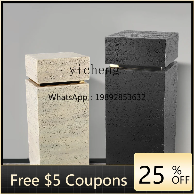 

BJ marble pedestal sculpture table, floor-to-ceiling entrance display table next to the TV cabinet in the living room