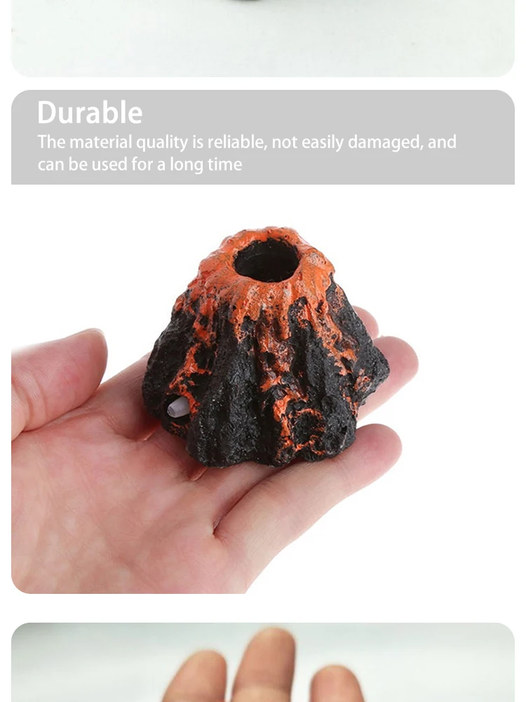 Aquarium-Vulkan-Luftsteindekoration – 1 Stück Blasenbelüfter für Aquarien, Vulkan-Bubbler aus ABS mit Belüftungsstein – Detail 7
