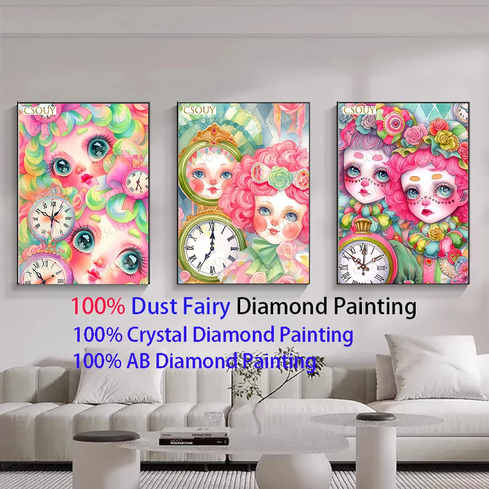 

Fairy Healed Young Girl 100% Fairy Dust Square Diy Diamond Painting Cross Stitch Embroidery Mosaic Home Decor Needlework Crystal