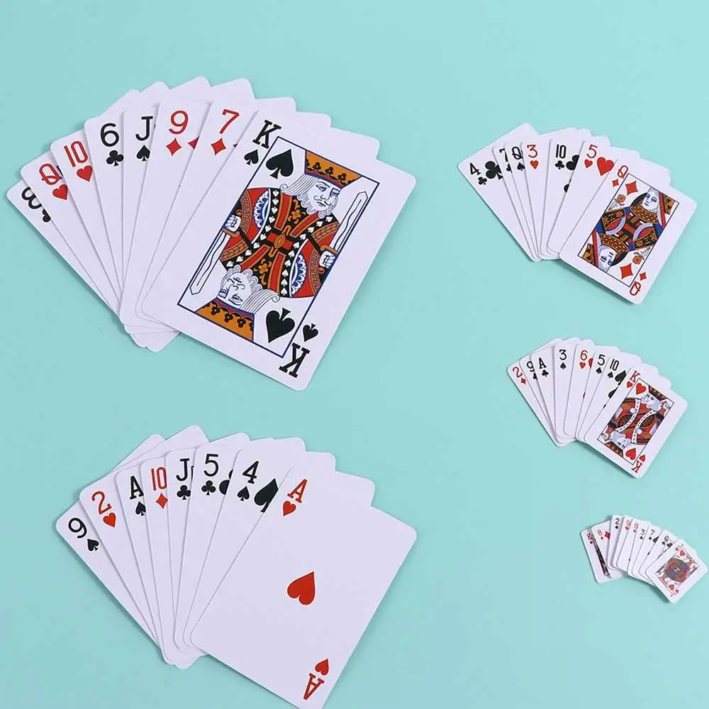 خدعة الساحر الكبيرة إلى الصغيرة الألعاب التفاعلية تقلص بطاقات الخدع السحرية تقلص بطاقات كبيرة إلى صغيرة أوراق اللعب ألعاب سحرية