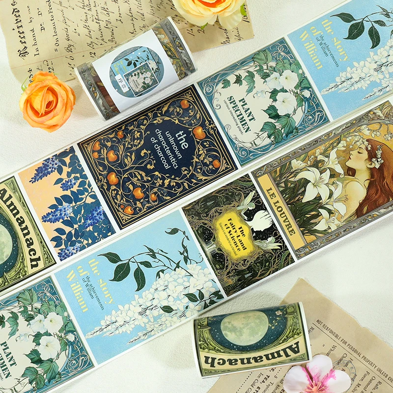 2m/Roll Vintage Painting Washi Tape Flower Masking Tape 3D Crystal Ink Decorative Stickers For Planner Scrapbooking