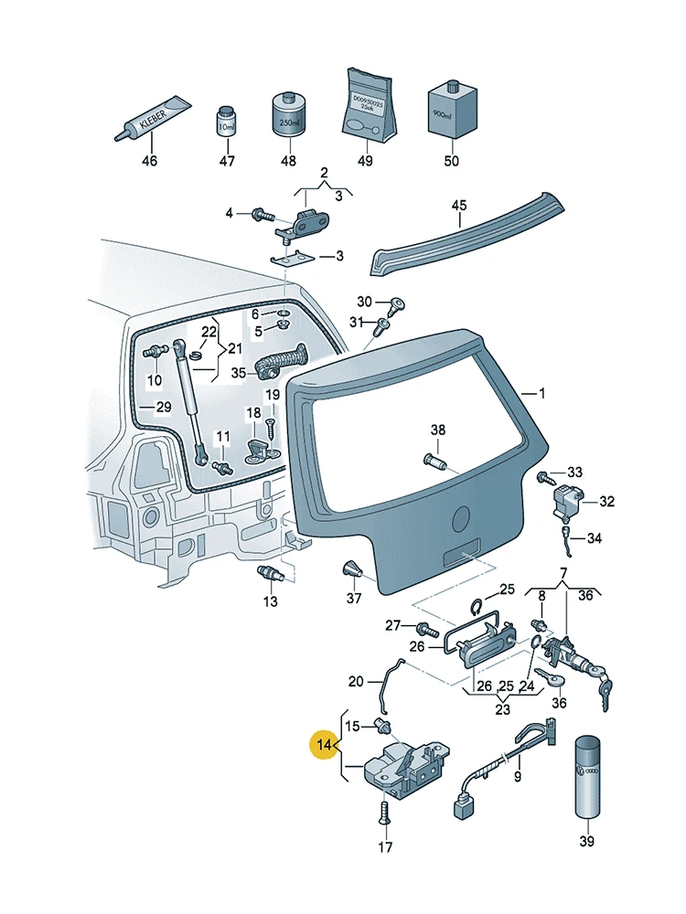 BOICY Rear Tailgate Door Actuator Boot Lock for VW Golf R32/GTI/Rabbit Bora Caddy 1J6827505 1J6827505B 1J6827505C