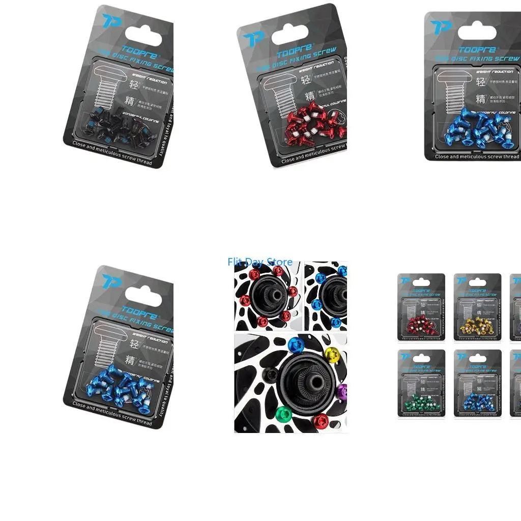 F92C Set Of 12 Upgrades Metal T25 Screws 10Mm Suitable for Bike Disc Rotors