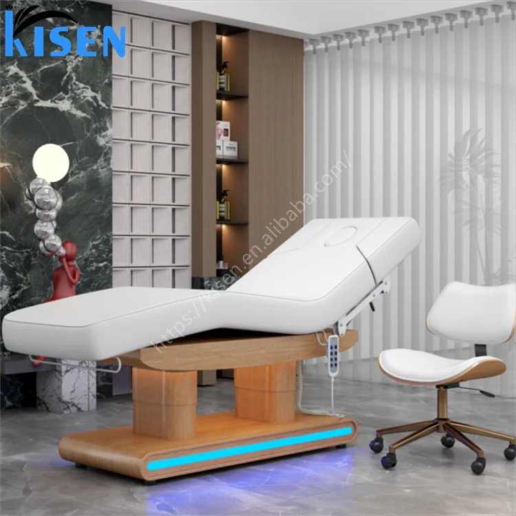

Popular Design Led Light Beauty Bed Thickened Mattress Electric Massage Table Salon Lash Tatto Chair