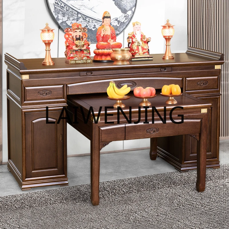 RWJ Solid Wood Incense Desk Buddha Hall Buddha Shrine Fairy Worship Table Buddha Table