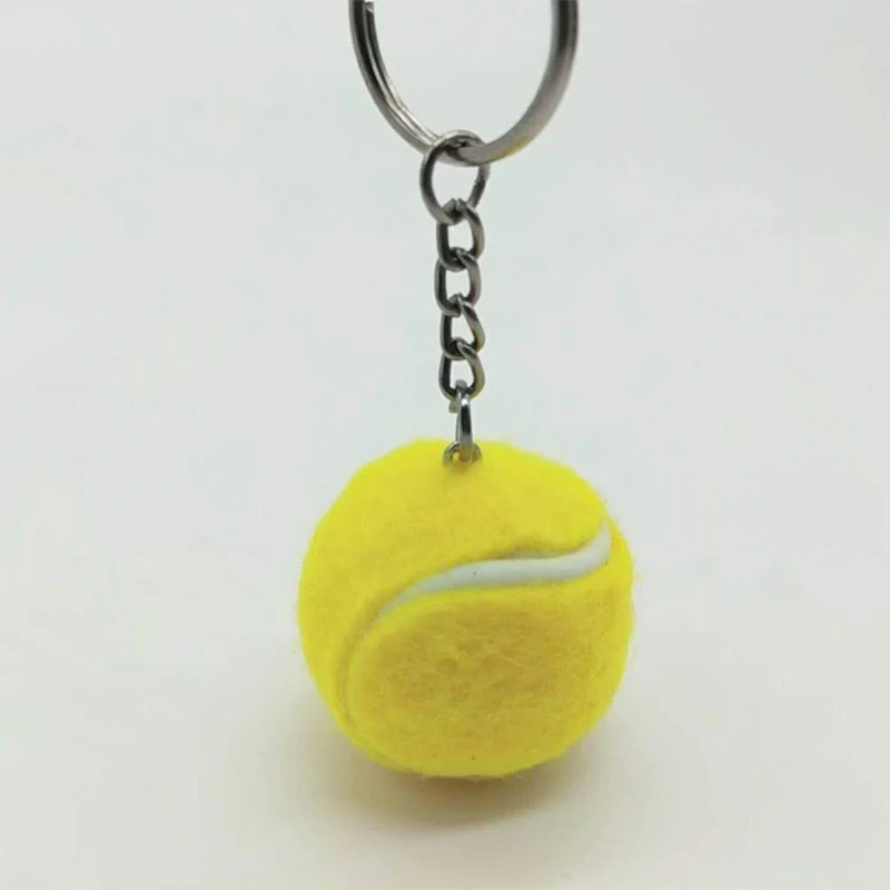 12Pcs Mini Tennis Ball Keychain Key Cell Phone Ornament Tennis Souvenir