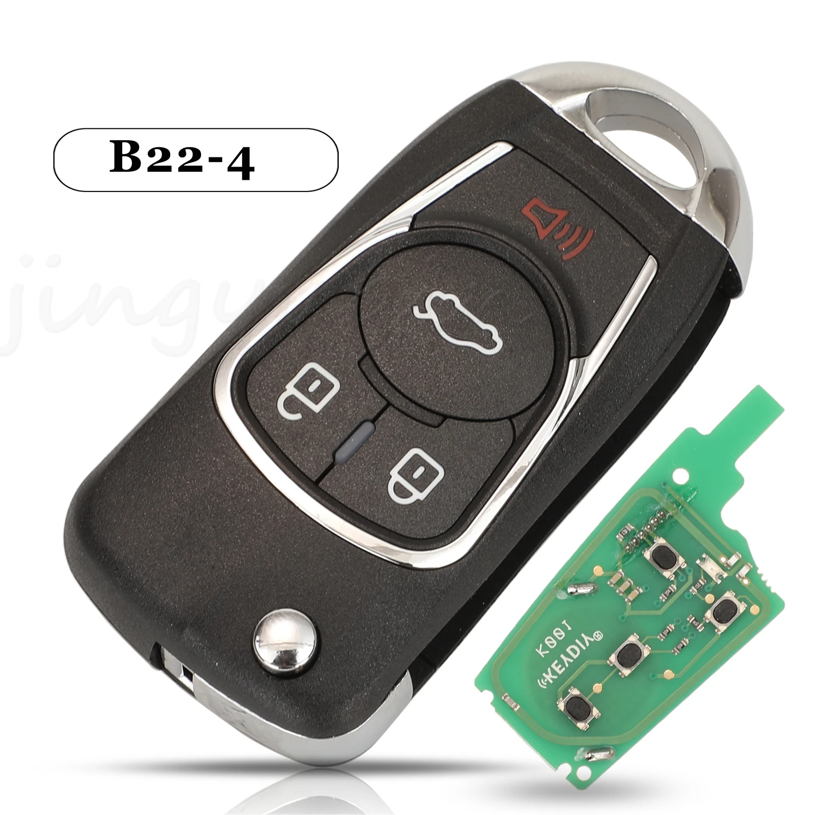 

Jingyuqin 5pcs 4Buttons B22-4 KD B Series Smart Car Key For KD900/URG200/KD MINI/KD-X2 Remote Master Universal Multi-Functional