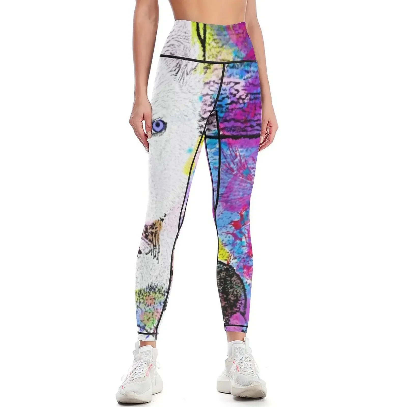 

Watercolor Husky Leggings workout shorts Legging sport Golf wear push up tights for Womens Leggings