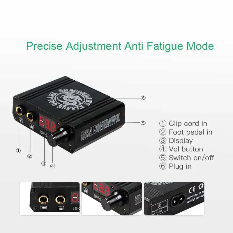 Dragonhawk Top Quality Mini Tattoo Power Box  LCD For Tattoo Machine Tattoo Power Supply