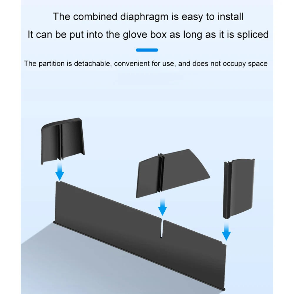 For Tesla Model 3 Y Glove Box Organizer Partition Plate Center Console Storage Glovebox Layered Stowing Tidying Container Shelf