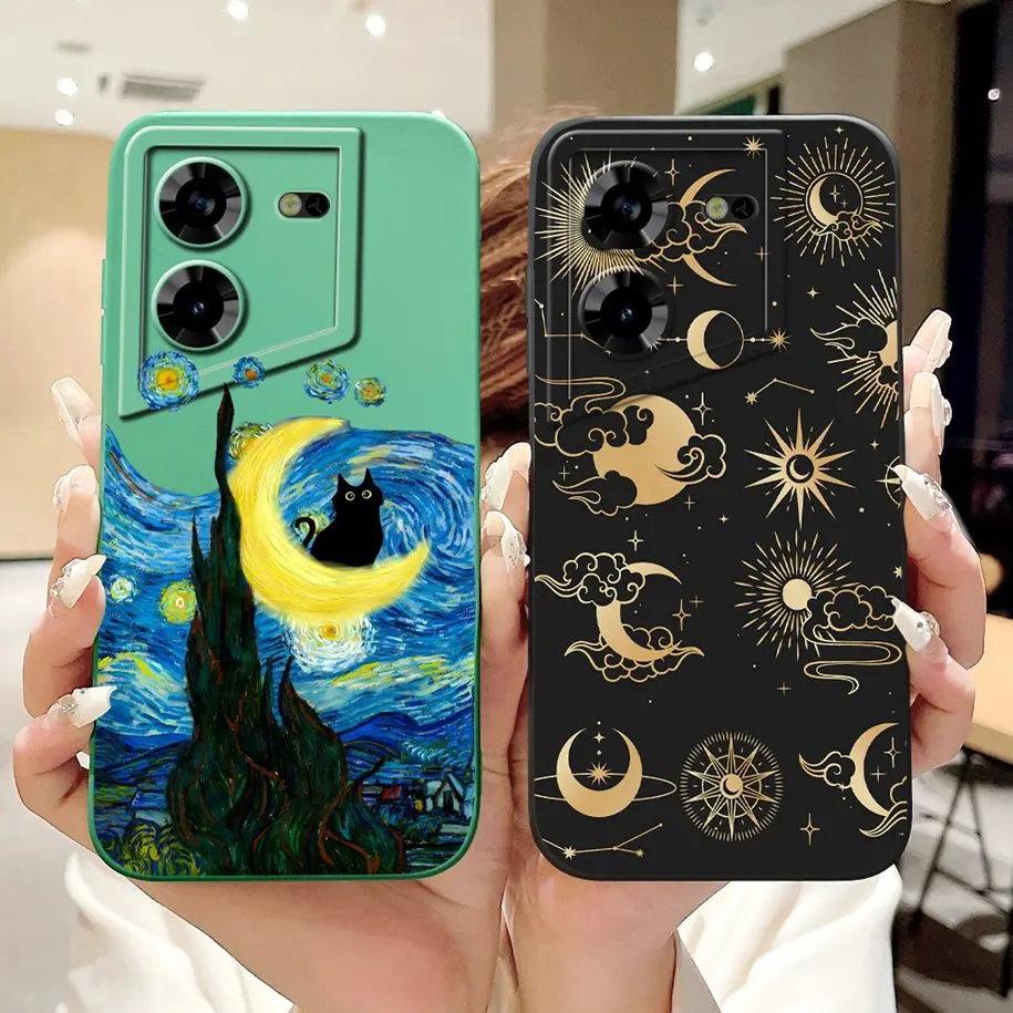 For Tecno Pova 5 Pro 5G Case Popular Tulip Flower Shockproof Silicone Phone Cover For Tecno Pova 5 Pova5 Pro LH8n LH7n Protector