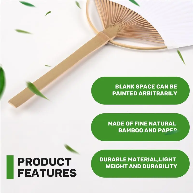 ABUH-36 Pcs/Lot Wedding White Paddle Fan For Wedding Decoration