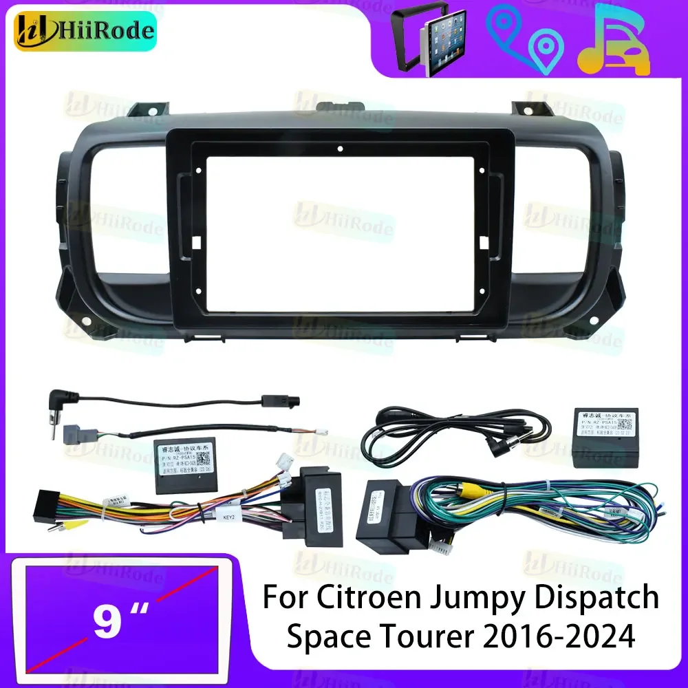 Hiirode Car Android Radio Stereo Player Frame Fascia For Citroen Jumpy Peugeot Expert Toyota Proace 2016-2024 Panel Cable Canbus