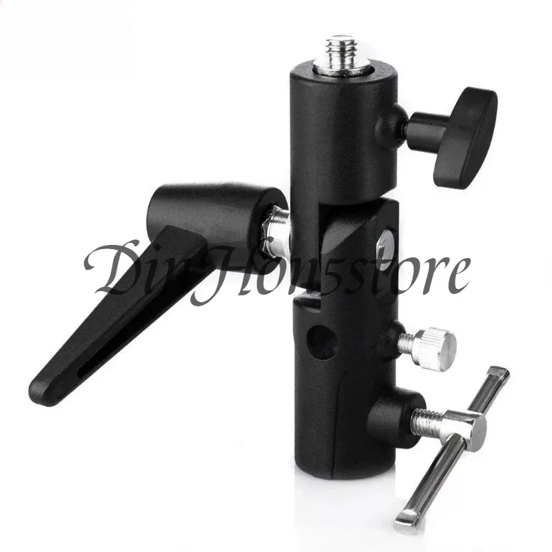 Camera Flash Mount Studio Light ,1/4inch 3/8inch ,Metal H Shape Tripod DSLR Video Light 180° Adjustable Stand Lamp Holder Base