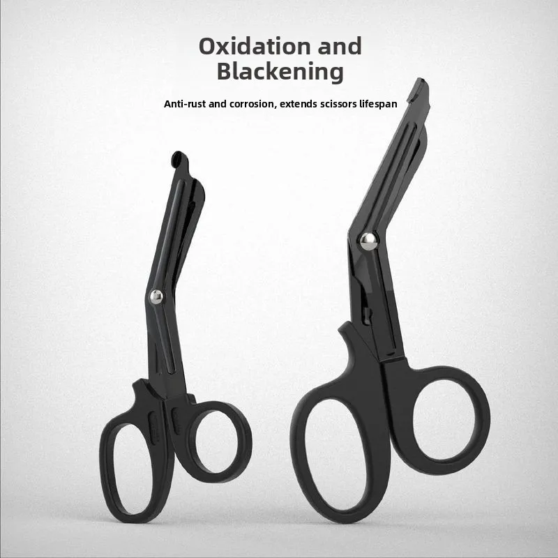 

Ножницы из нержавеющей стали для раскроя ткани, для наружного применения, для бинтов и эластичной ленты, с изогнутыми лезвиями, для стрижки волос, черные