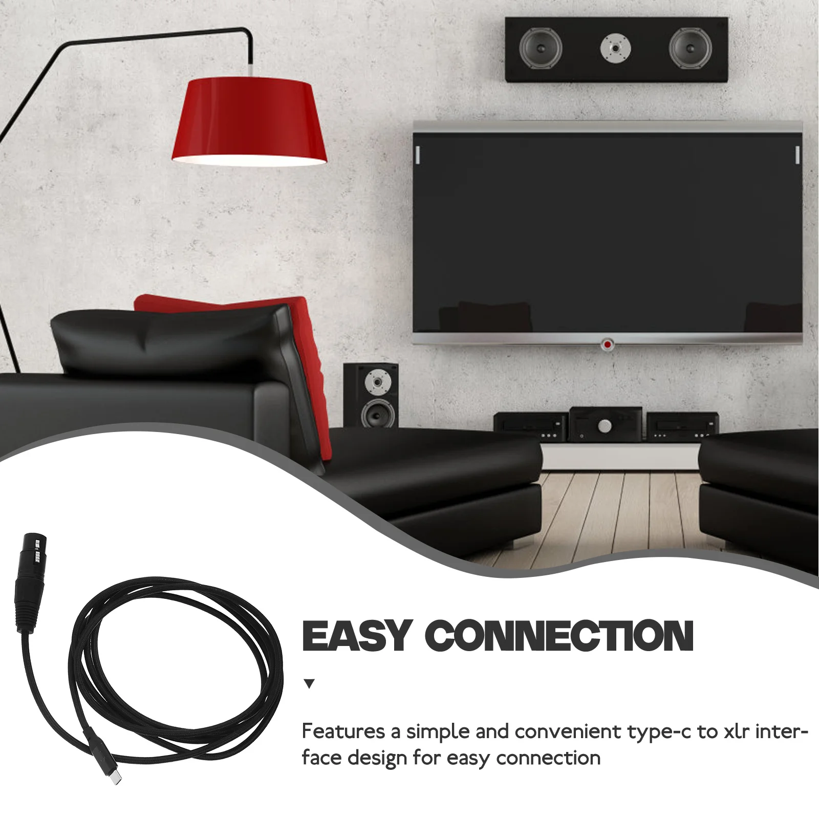 

TYPE-C to XLR Audio Cable 2M Black Computer Laptop Smartphone Tablet Microphone Adapter Long Connecting Cables Durability