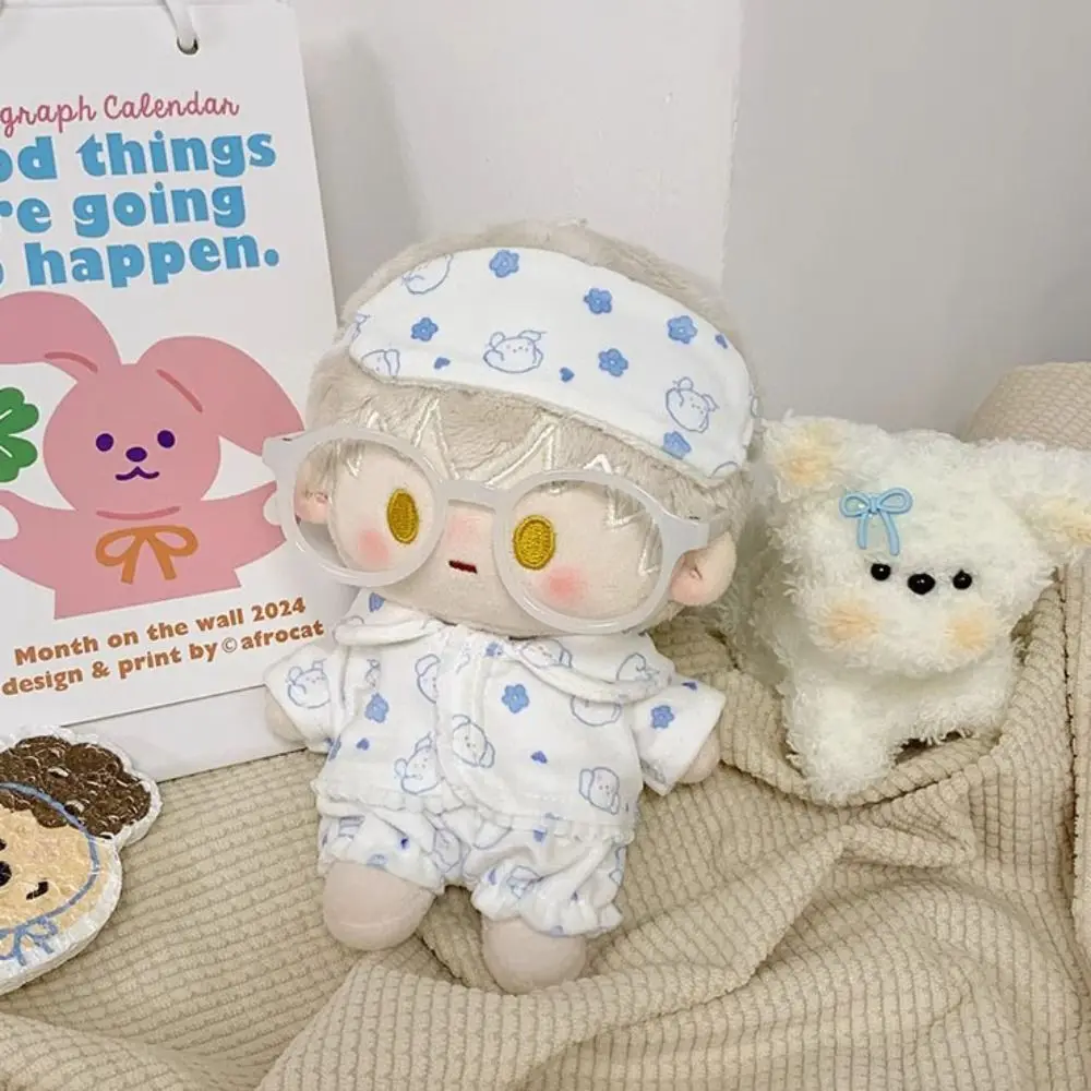 15cm/20cm Cotton Pajamas Cartoon Cotton Sleep Clothes Cute With Eye Mask Bathrobe Dolls Accessories