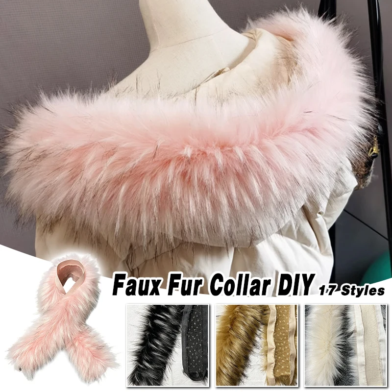 

1M Imitation Raccoon Fur Collar Lace Thick Plush Faux Fur Trim for DIY Scarf Hat Coat Winter Clothing Sewing Craft Accessories