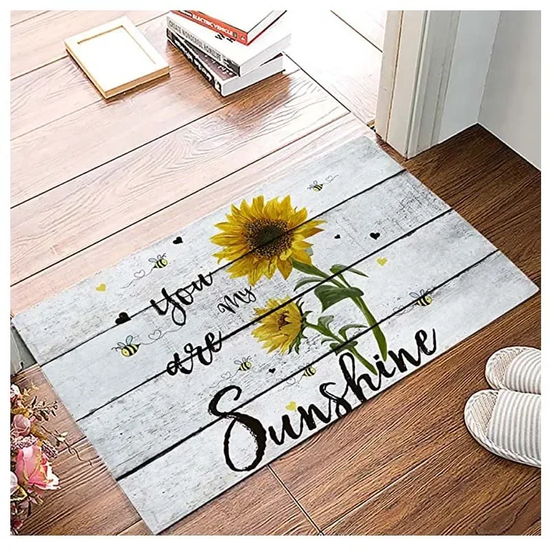 Doormats Entrace Front Door Rug, You are My Sunshine Sunflowers Indoor/Bathroom/Kitchen/Bedroom/Entryway Floor Mat Decorative