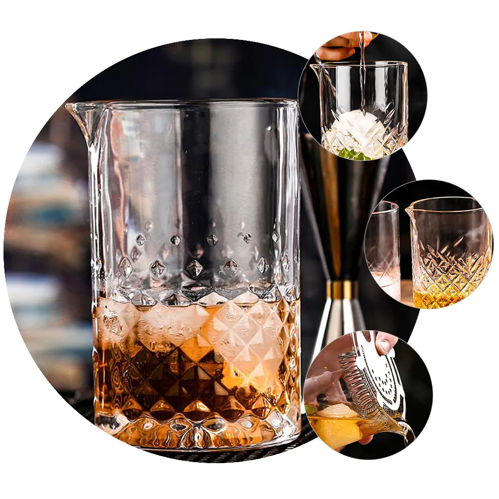 

1Pcs Crystal Cocktail Mixing Glass 700Ml Thick Base Bar Stirring Glass for Professional Drink Mixing Cocktail Stirring Glasses