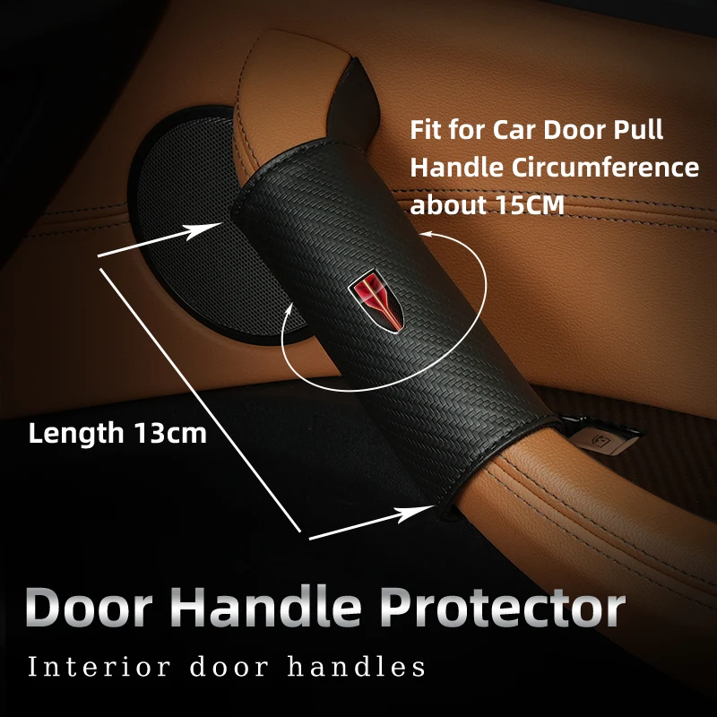 2PCS Car Interior Handle Protective Cover Leather Non-slip Strip For Hongqi H9 HS5 H5 H7 E-HS9 E115 HS7 LS7 2021 2022 2023