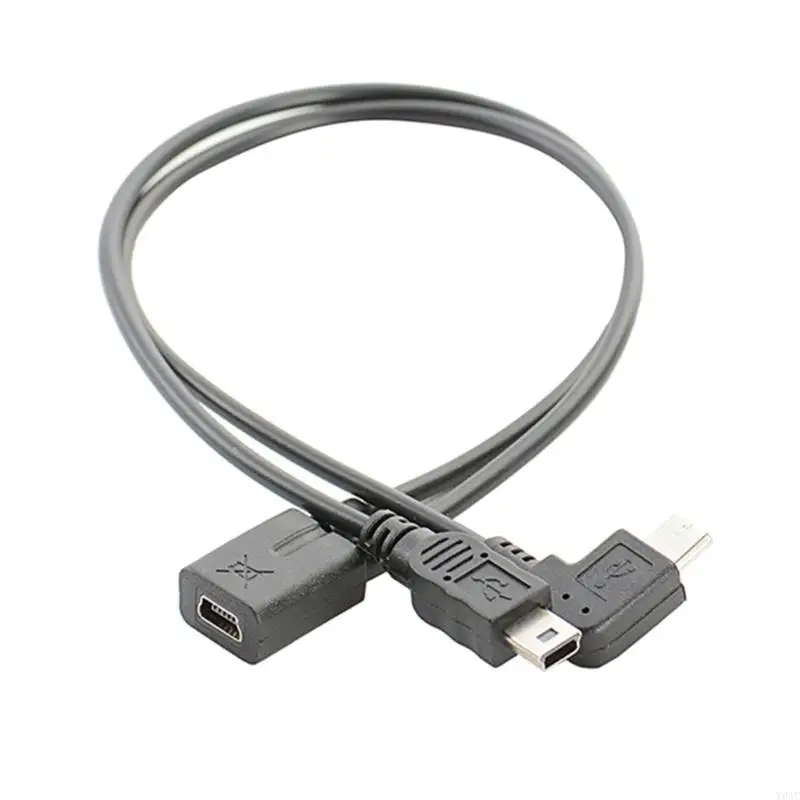 Y8AC Mini USB Splitter Cable Female to 5p Male Wire Micro Male Charging Cable