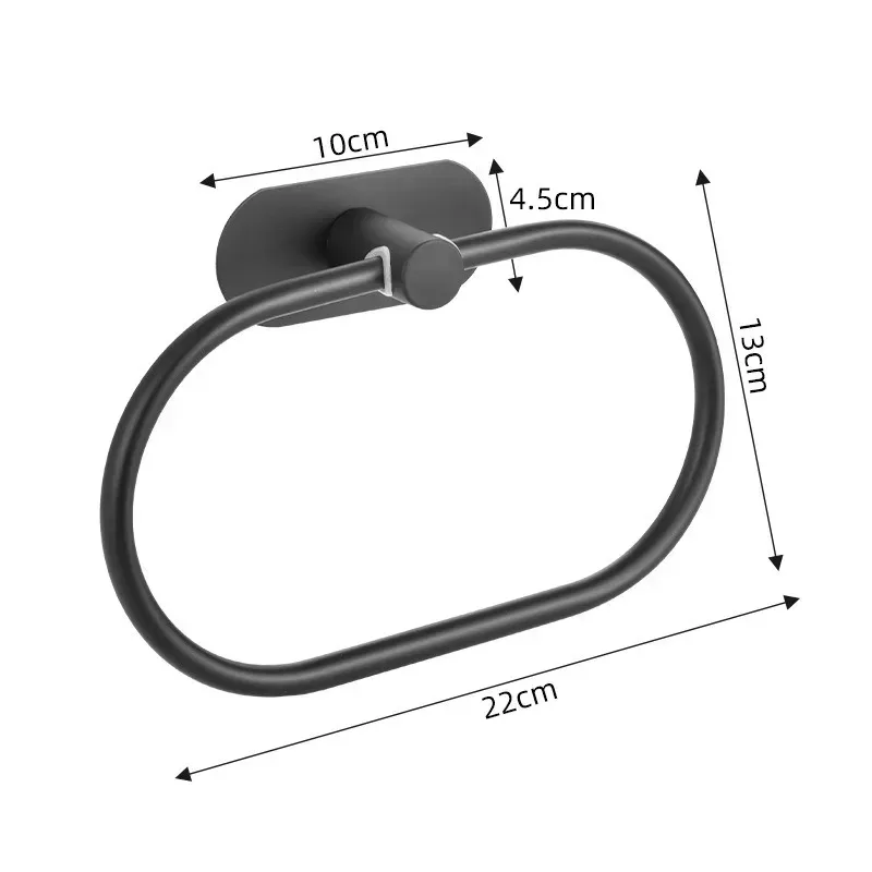 

1Pcs Kitchen Storage Accessories Stainless Steel Towel Holder Self-adhesiv Bathroom Towels Rack Washhand Hanger Ring Rail Bar