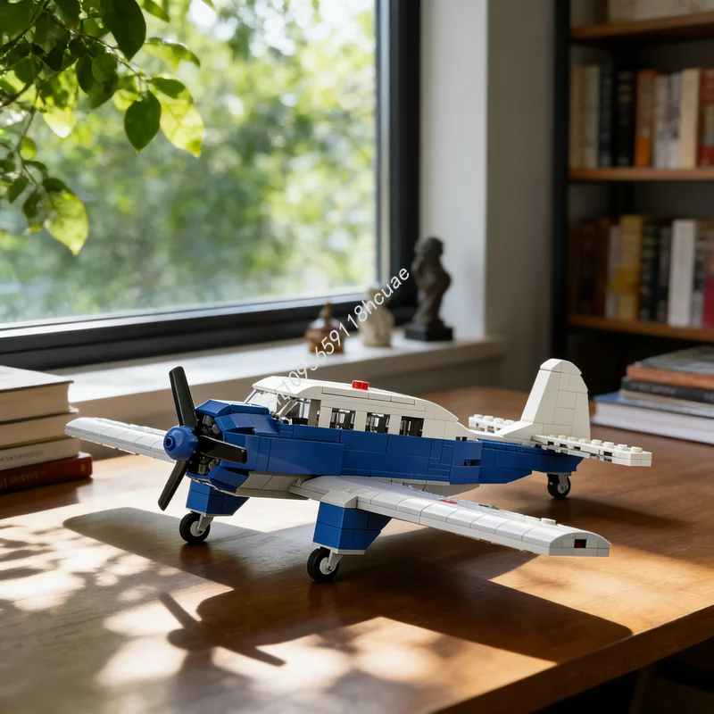 

334pcs MOC Vintage Personal Airplane City Airport Model Building Christmas Gifts Blocks Toy Construction DIY Creative Idea