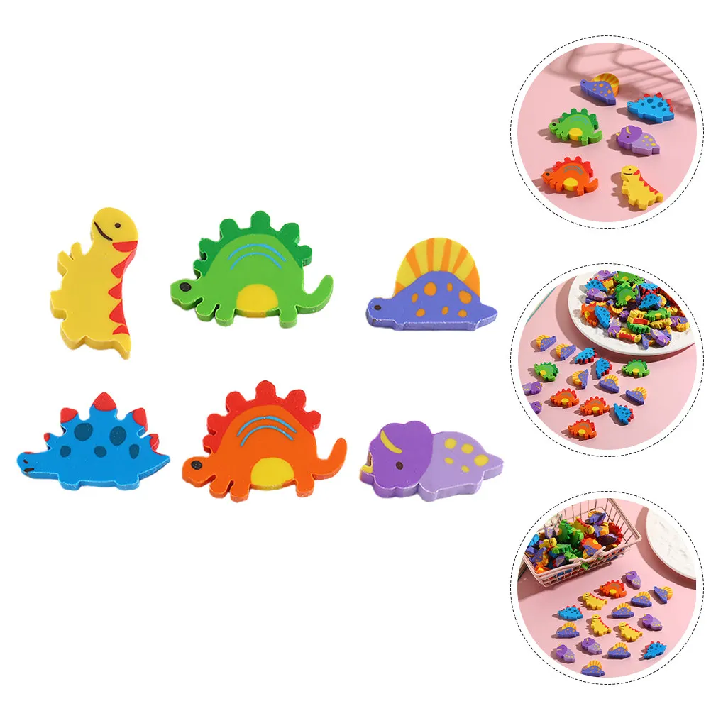 

120 шт. креативных ластиков в виде животных, дизайн с мультяшными динозаврами, безопасные для детей, нетоксичные, из безопасных материалов, идеально подходят для школы и дома