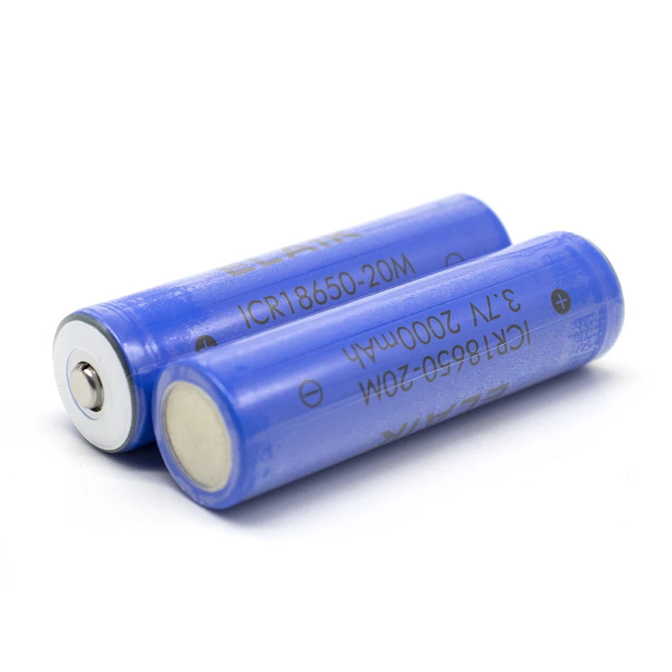 18650 battery 3.7V 2000mAh lithium rechargeable battery for flashlight battery 2000mah battery convex head