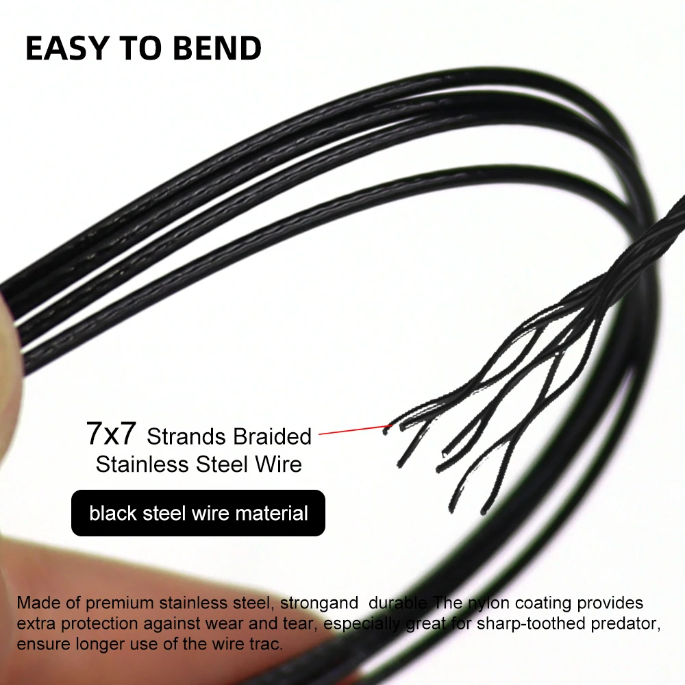 ZYZHE 1/3/5 Stück Stinger Rigs Lebendköder-Rigs mit hochfestem 49-Strang-Stahldraht-Kreishaken für Tiefsee-Angeln – Detail 5