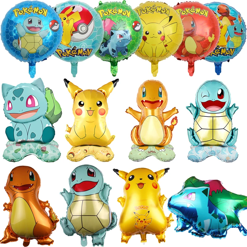 Pokemon Balloon Pikachu Squirtle Bulbasaur Charmander  Pikachu  Aluminum Balloon Decoration Supplies Kids Birthday Party Gift