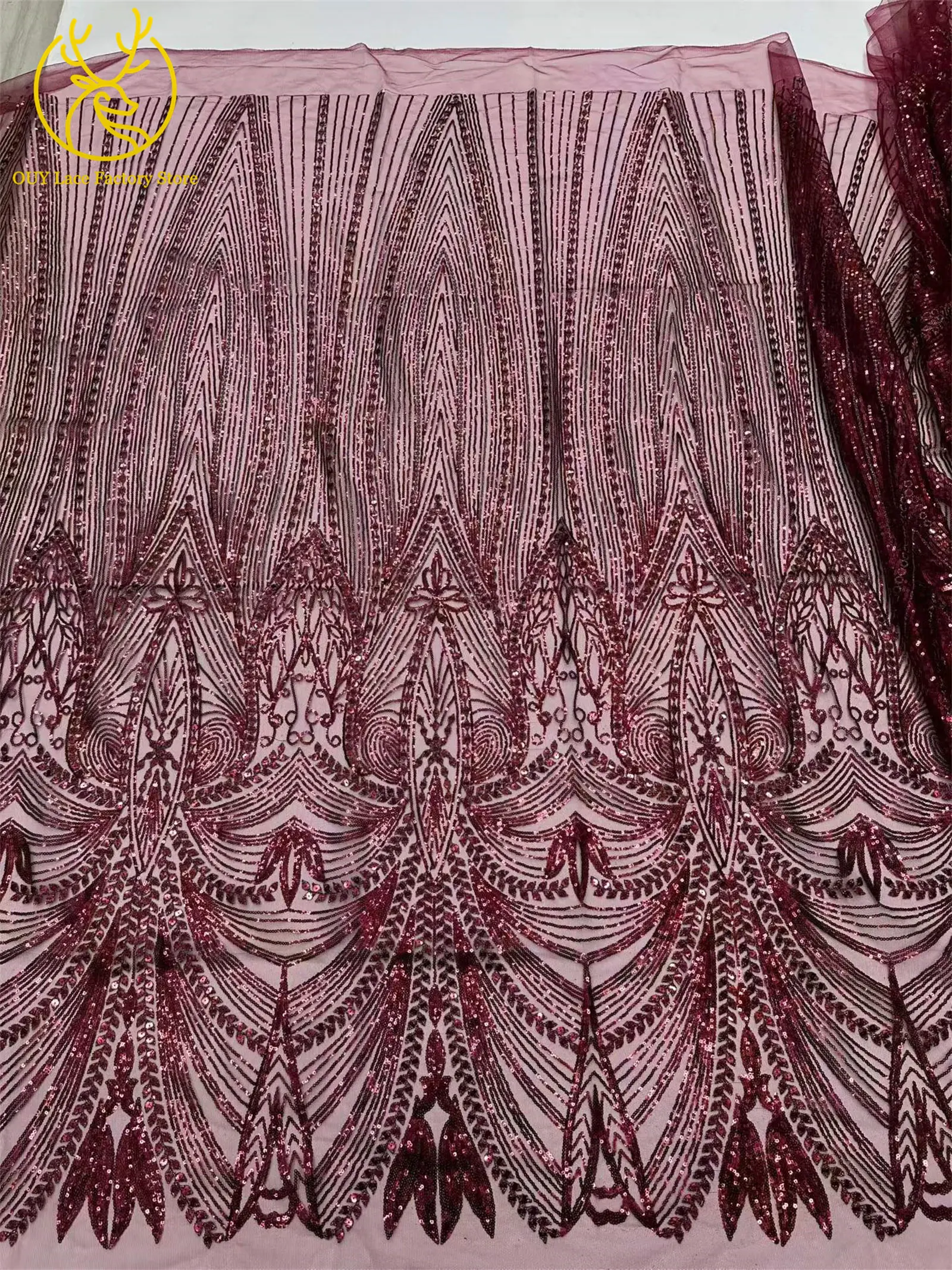 5 Yards Afrikanischer Spitzenstoff 2026 Hochwertige Französische Pailletten Perlenbesetzter Tüll Hochwertiges Nigerianisches Partykleid für Damen Hochzeitskleid – Detail 8