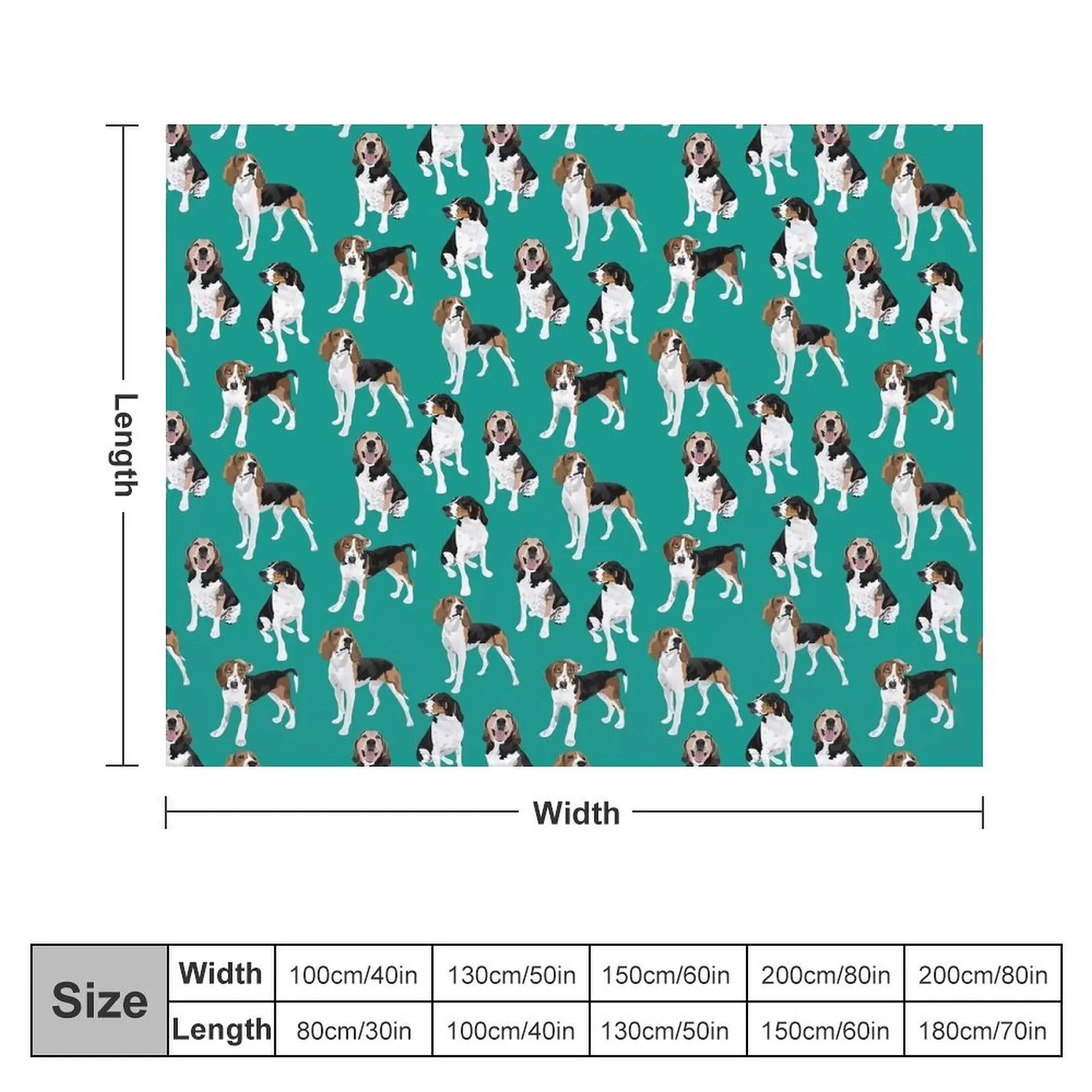 Treeing Walker Coonhound on Teal Throw Blanket Fashion Sofas cosplay anime warm winter Comforter Blankets