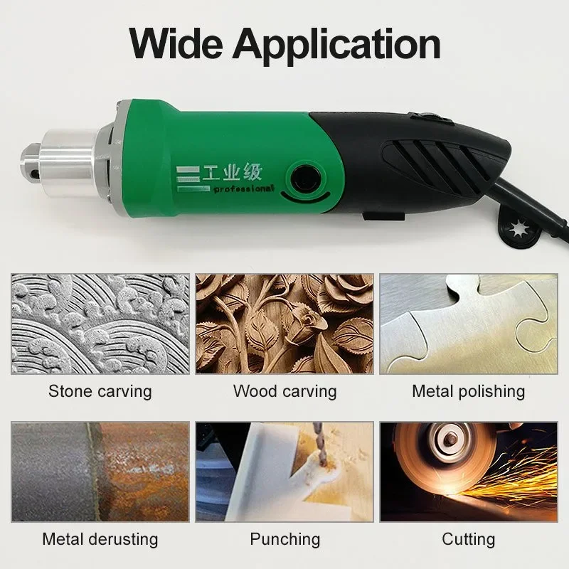 6.5mm Chuck 500W High Power Electric Grinder Mini Drill Engraver With 6 Position Variable Speed Dremel Milling Rotary Power Tool