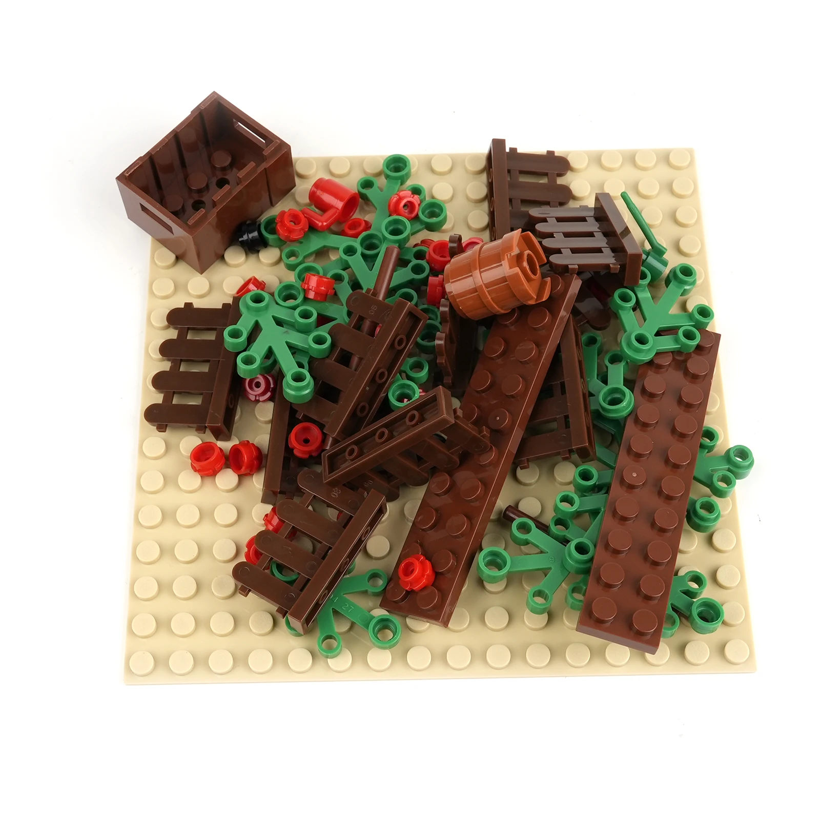 DIY Vegetables Garden Mini Builing Blocks MOC Farm Pumpkin Grape Crop Plant Flower Assembled Educational Bricks Toys Kids Gifts