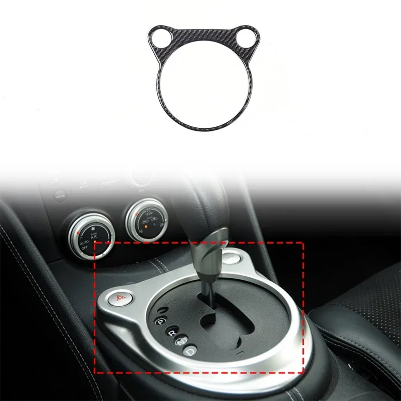 LHD for Nissan 370Z Z34 2009-UP Carbon Fiber Automatic Gear Shift Panel Trim Cover Car Interior Accessories Decorative Stickers