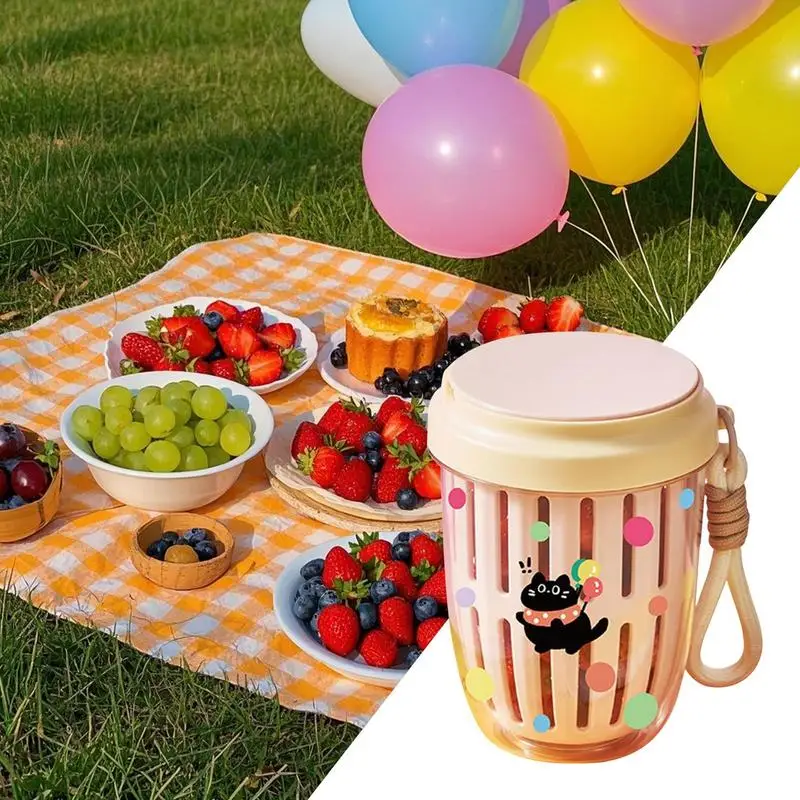 Cup Containers With Lids Breakfast Bottle Multipurpose Storage Container Reusable Food Dressing Cup Fruit Storage Bottle For