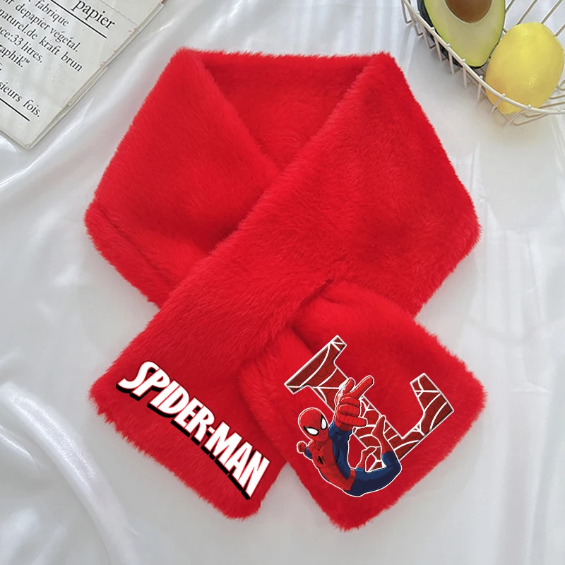 جديد سبايدرمان الاطفال أفخم وشاح Kawaii الكرتون رسالة مطبوعة منديل بنين شتاء دافئ اكسسوارات الأطفال هدايا عيد الميلاد