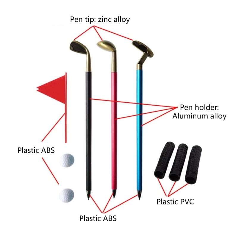 Minigolfowy długopis zestaw podarunkowy Golf zabawkowy model prezent golfowy dla kobiet mężczyzna golfiści Dropship