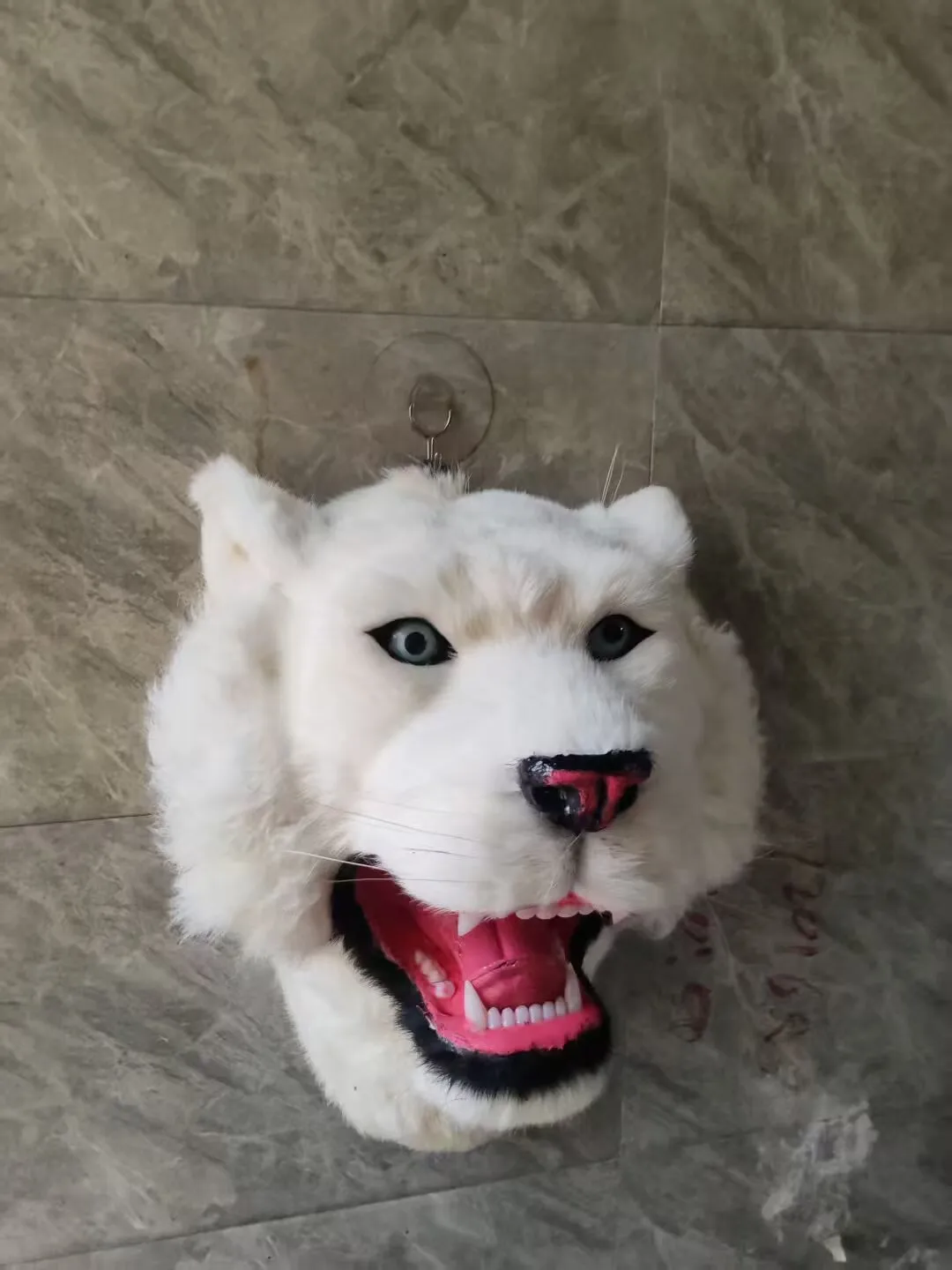

big White Tiger Head Model Simulation Plastic & Fur Cute Home Decoration 35cm Home Decor
