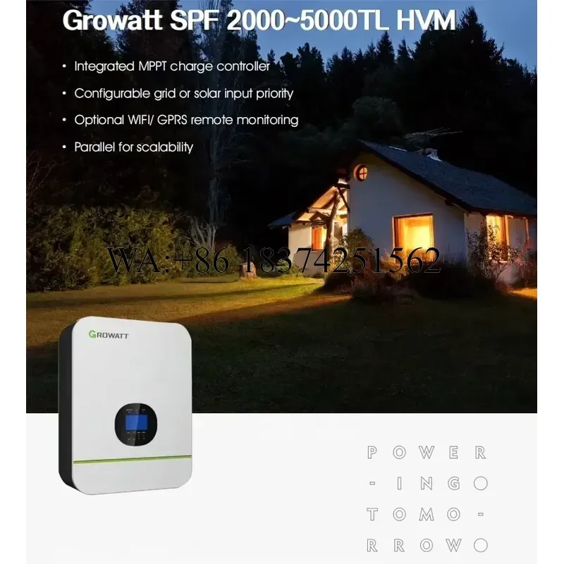 Wmwmnu for Growatt 24V 48V Pure Sine Wave MPPT Inverter Hybrid Off Grid 15KW 10KW 6KW 3KW 3kva 3000W Solar Power Inverter