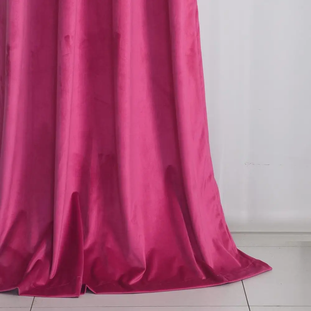 Thermal Insulated Velvet Berry Curtains, 96 Length, 2-Panel Set, Rod Pocket, for Living Spaces