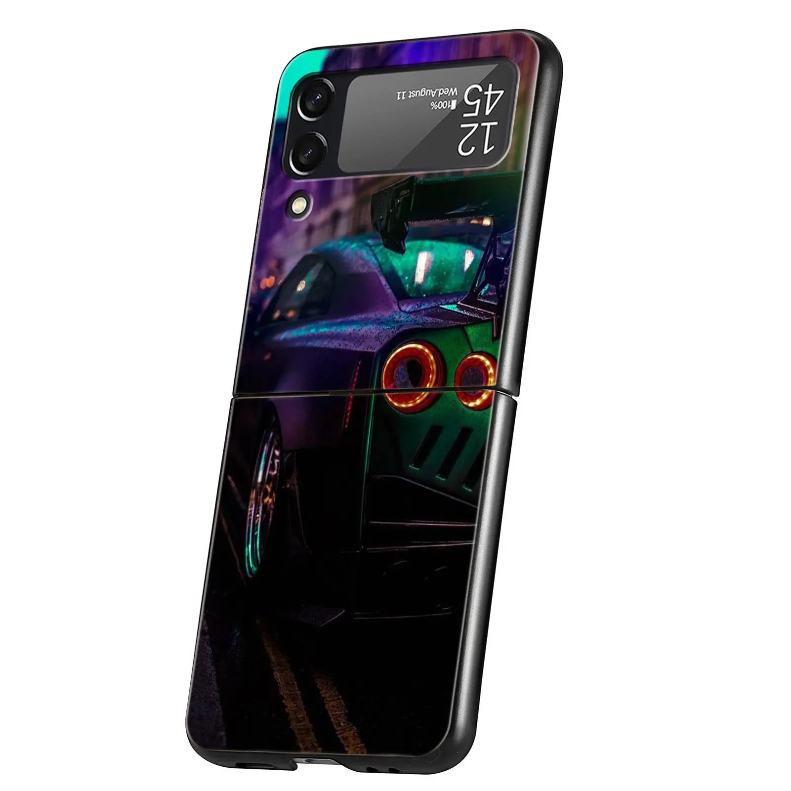 Niebieskie czerwone etui na telefon sportowy JDM do Samsung Galaxy Z Flip 3 4 5 składane etui na Samsung Z Flip3 Flip4 twarde etui na zderzak