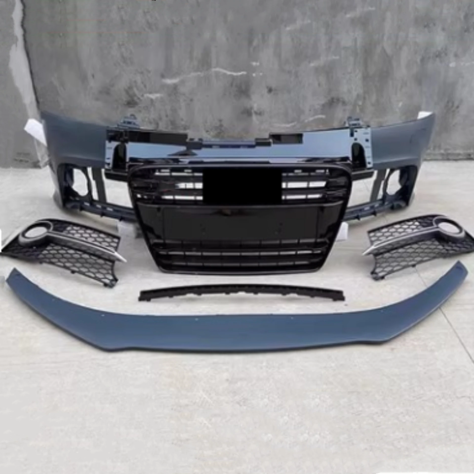 Front Bumper Lip Grille Fog Lamp Frame for Audi TTS 10-14 Front Shovel Botton Grid Car Accessories