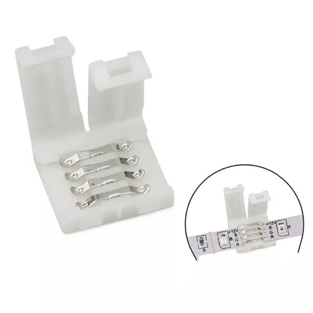 10Pcs LED Strip Connector for 10Mm Rgb 5050 5630 Flexible Light Bar Quick Connect No Soldering T Type Corner Joiner Light Strip