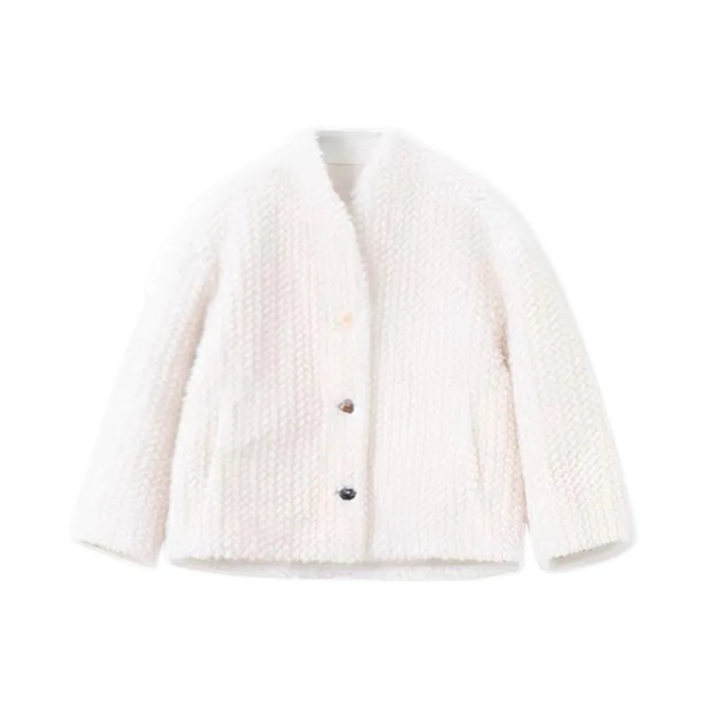 Korean Style New Kids Faux Fur Coat, Short Faux Mink Fur One Piece Hooded Outerwear Big Kids Parent-child Overcoat